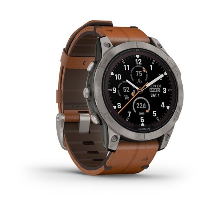 Смарт-годинник Garmin fenix 7 Pro Saph Solar, Ti w/Chestnut Lthr Band, Excl, GPS (010-02777-30) зображення 3