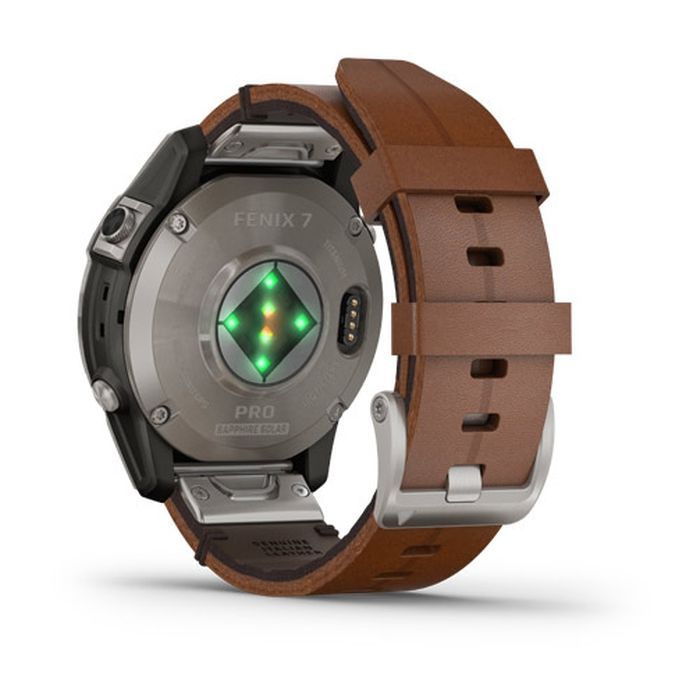 Смарт-годинник Garmin fenix 7 Pro Saph Solar, Ti w/Chestnut Lthr Band, Excl, GPS (010-02777-30) зображення 6