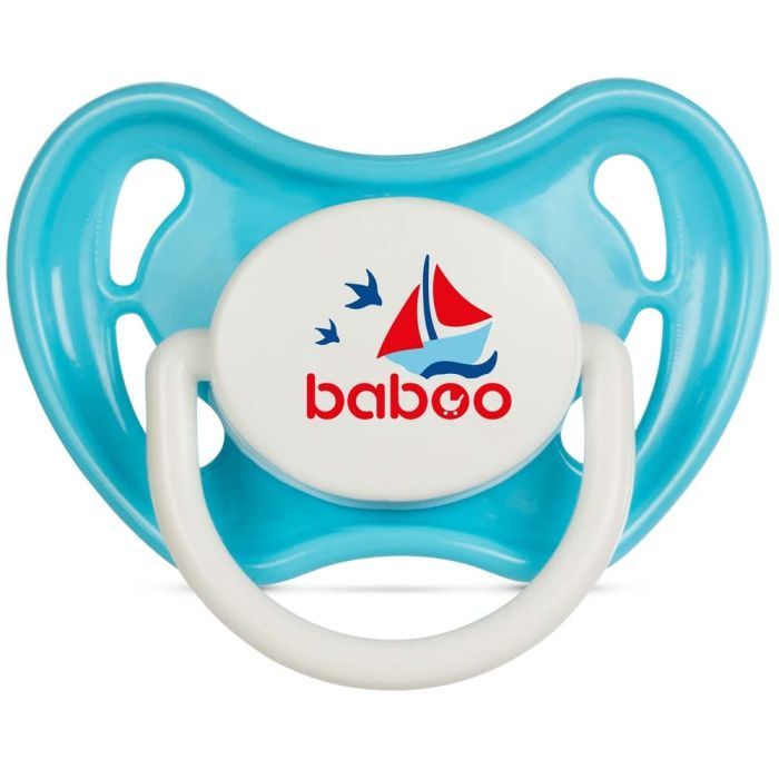 Пустышка Baboo Marine силиконовая, 0+ мес (голубая) (5-037)
