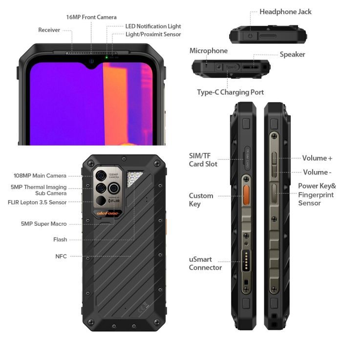 Мобильный телефон Ulefone Power Armor 19T 12/256Gb Black (6937748735298) изображение 5