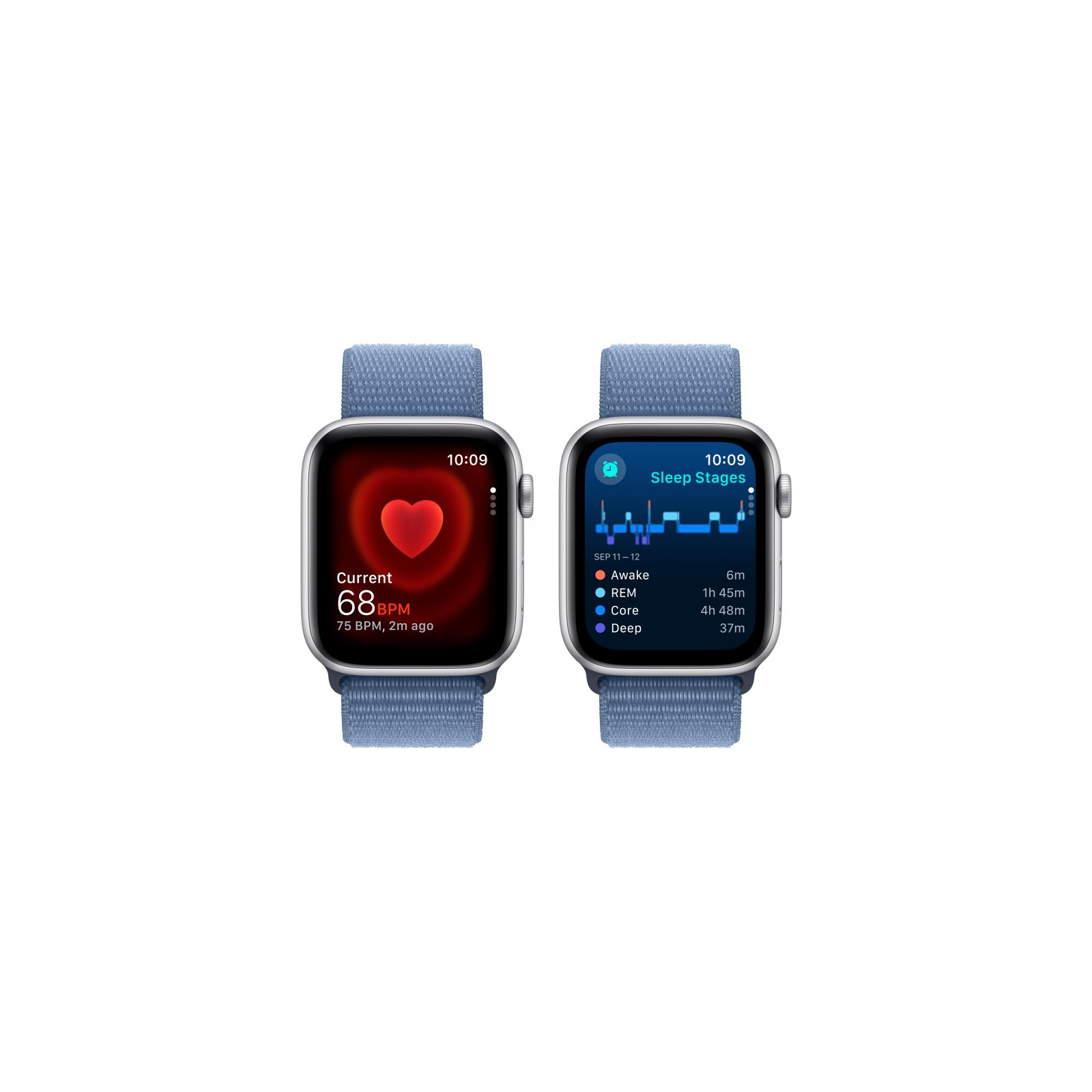 Смарт-часы Apple Watch SE 2023 GPS 44mm Silver Aluminium Case with Winter Blue Sport Loop (MREF3QP/A) изображение 5