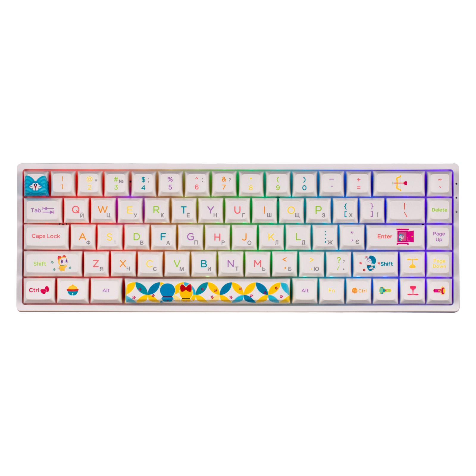 Клавіатура Akko 3068B Doraemon Rainbow 68Key CS Jelly Pink UA RGB White (6925758617383) зображення 2