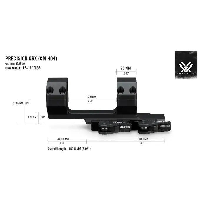 Кріплення для прицілу Vortex Precision QR Cantilever 30mm 2" offset (CM-404) (930349) зображення 5
