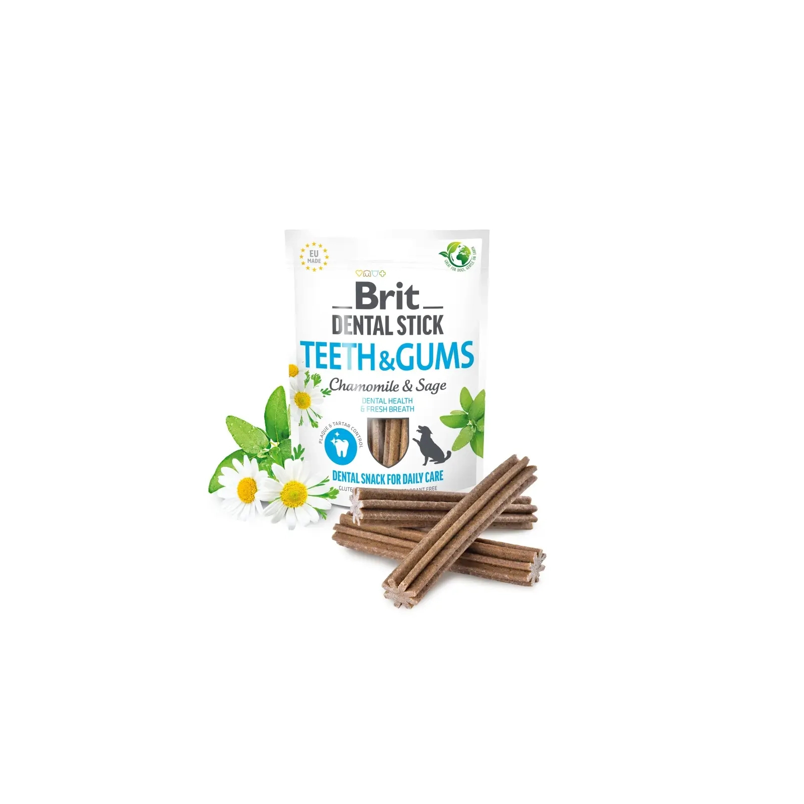 Лакомство для собак Brit Dental Stick Teeth&Gums ромашка и шалфей 251 г (8595602564354) изображение 2