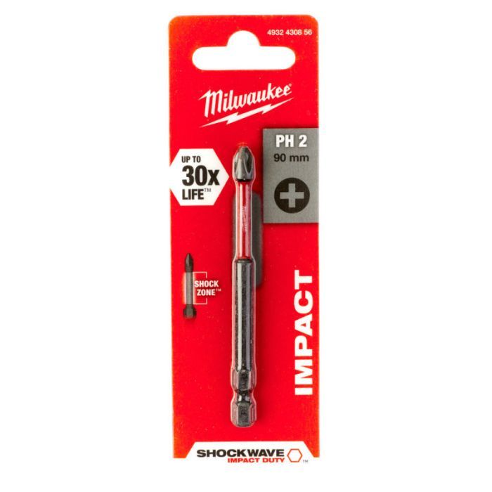 Біта для шуруповерта Milwaukee SHOCKWAVE, PH1, 90мм 1шт (4932430851) зображення 5