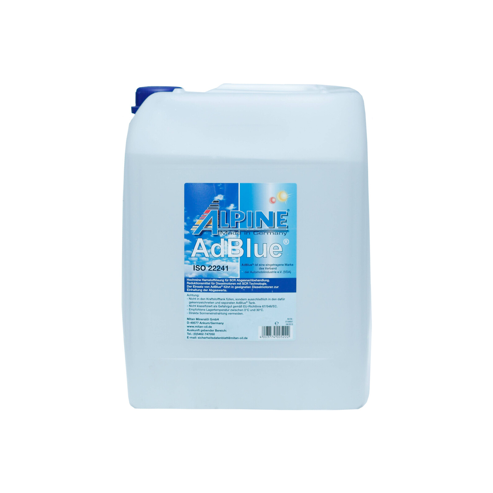 Присадка автомобильная Alpine AdBlue ISO 22 241 - 20л (9004-20)