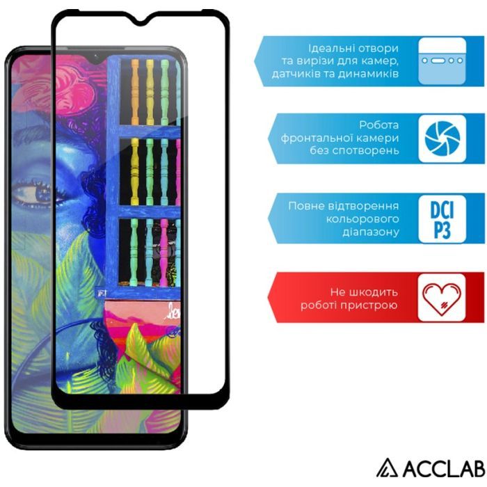 Скло захисне ACCLAB Full Glue Realme C35 (1283126531286) зображення 5