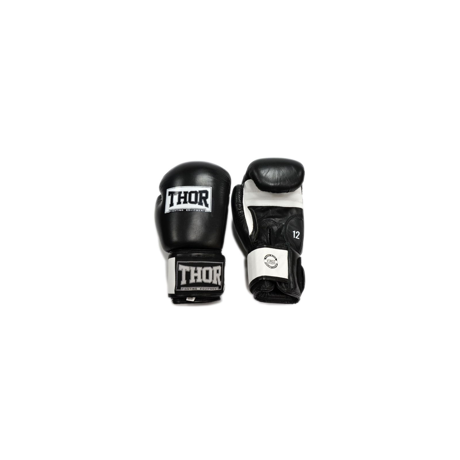 Боксерські рукавички Thor Sparring Шкіра 14oz Чорно-білі (558(Leather) BLK/WH 14 oz.) зображення 4