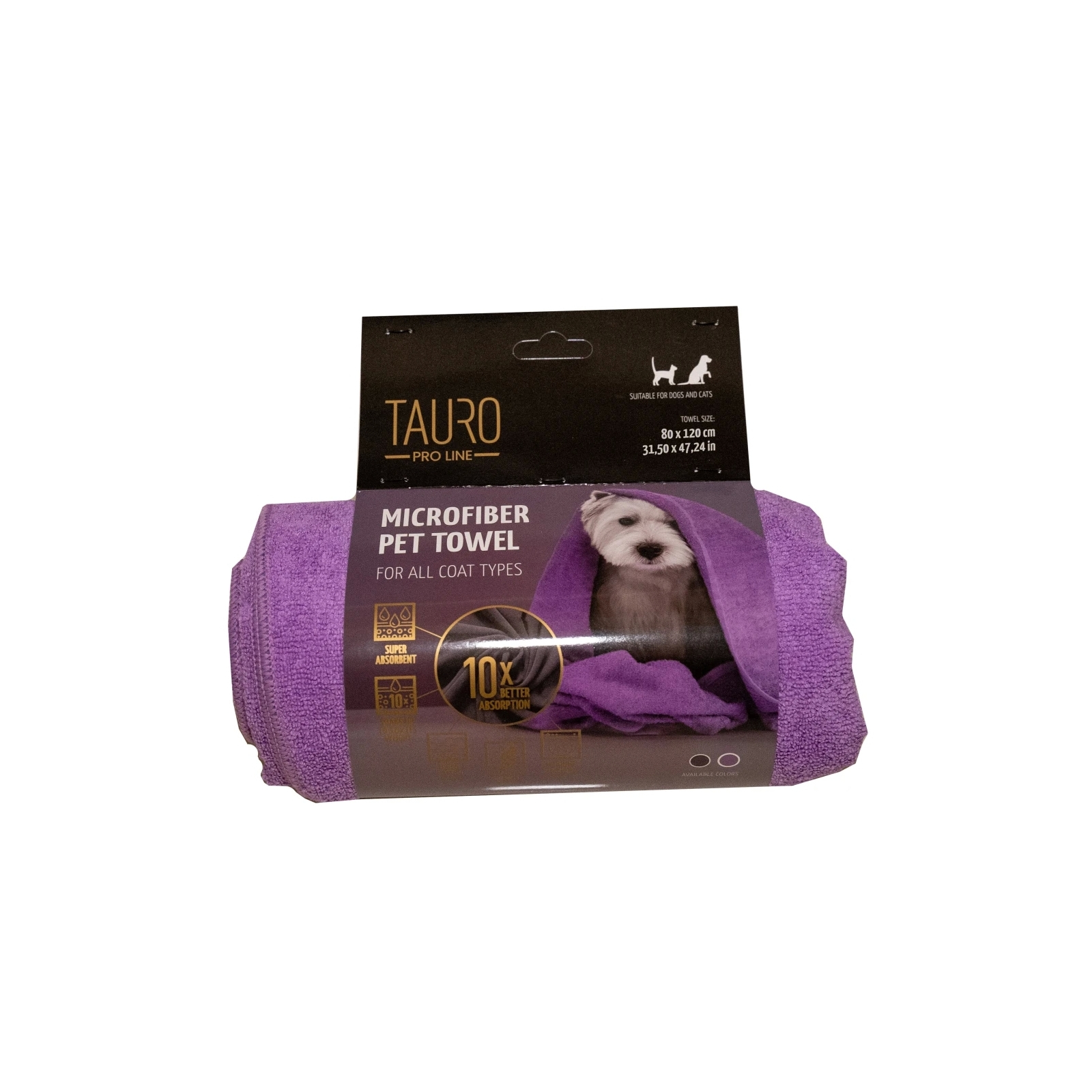 Рушник для тварин Tauro Pro Line з мікрофібри 80х120 см бузковий (TPL63399)