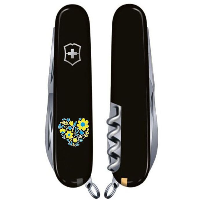 Нож Victorinox Spartan Ukraine 91 мм Синьо-прозорий/Жовтий (1.3603.T2.8) изображение 2