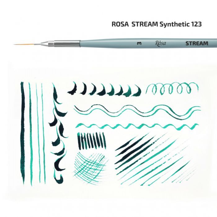 Пензлик для малювання Rosa Синтетика кругла, лайнер, STREAM 123/3, № 2 (4823098517023) зображення 3