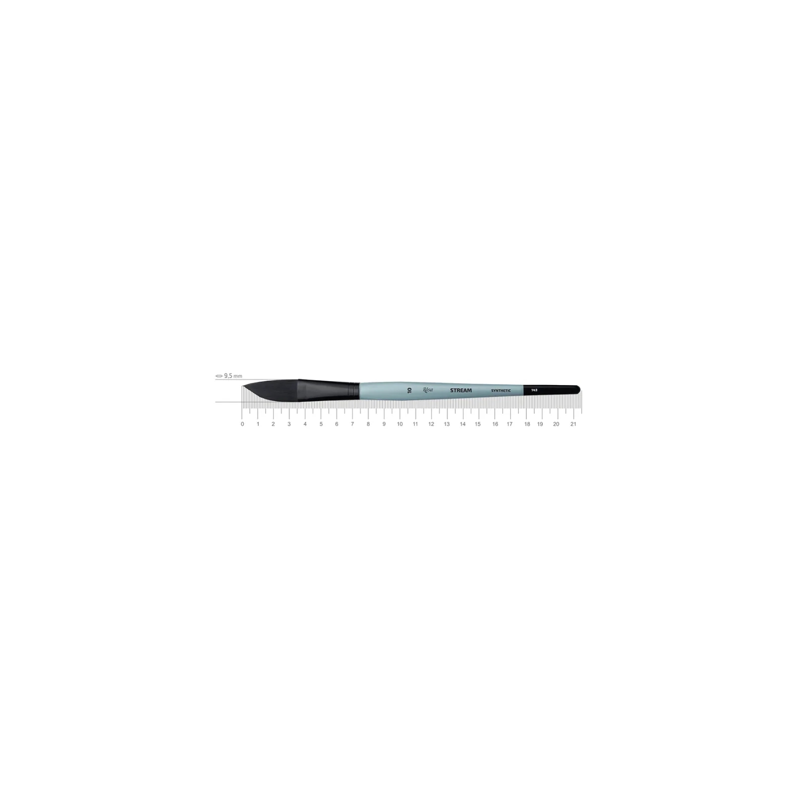 Пензлик для малювання Rosa Синтетика саблевидна плоска, даггер, STREAM 143, № 10 (4823098517269)