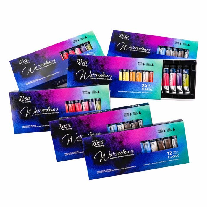 Акварельные краски Rosa Gallery Classic 12 цветов по 10 мл (4823098540687) изображение 2