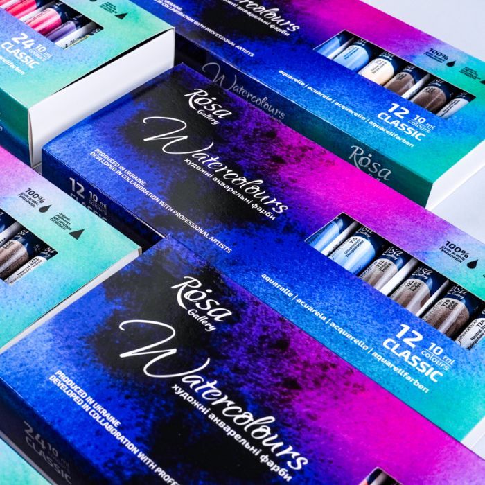 Акварельные краски Rosa Gallery Classic 12 цветов по 10 мл (4823098540687) изображение 3