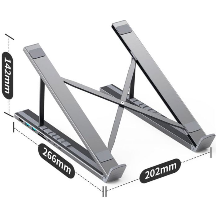 Порт-репликатор Choetech USB-C 7-in-1 (HDMI/PD/картридер/USB-A/USB-C) Docking Station (HUB-M48-GY) изображение 3