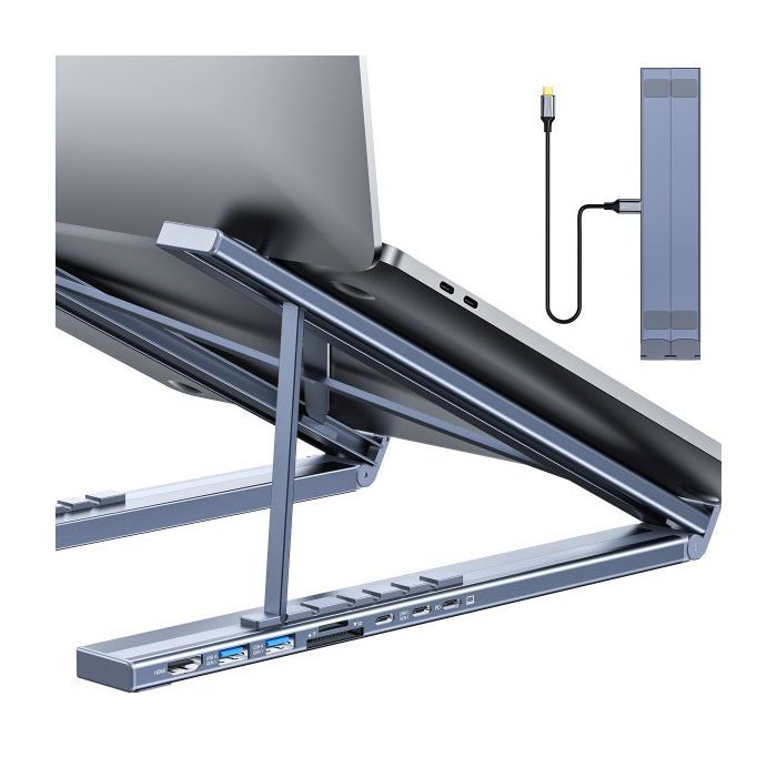 Порт-репликатор Choetech USB-C 7-in-1 (HDMI/PD/картридер/USB-A/USB-C) Docking Station (HUB-M48-GY) изображение 7