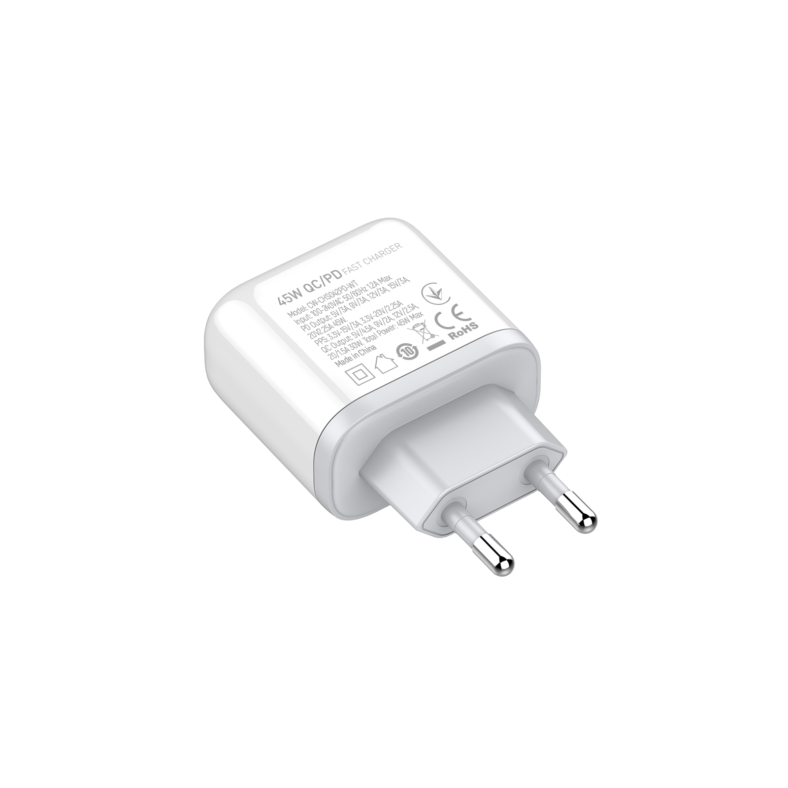 Зарядний пристрій ColorWay Power Delivery Port PPS USB (Type-C PD+ USB QC3.0) (45W) white (CW-CHS042PD-WT) зображення 5