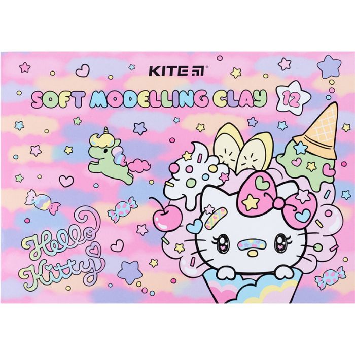 Пластилин Kite Hello Kitty восковой, 12 цветов, 240 г (HK23-1086)