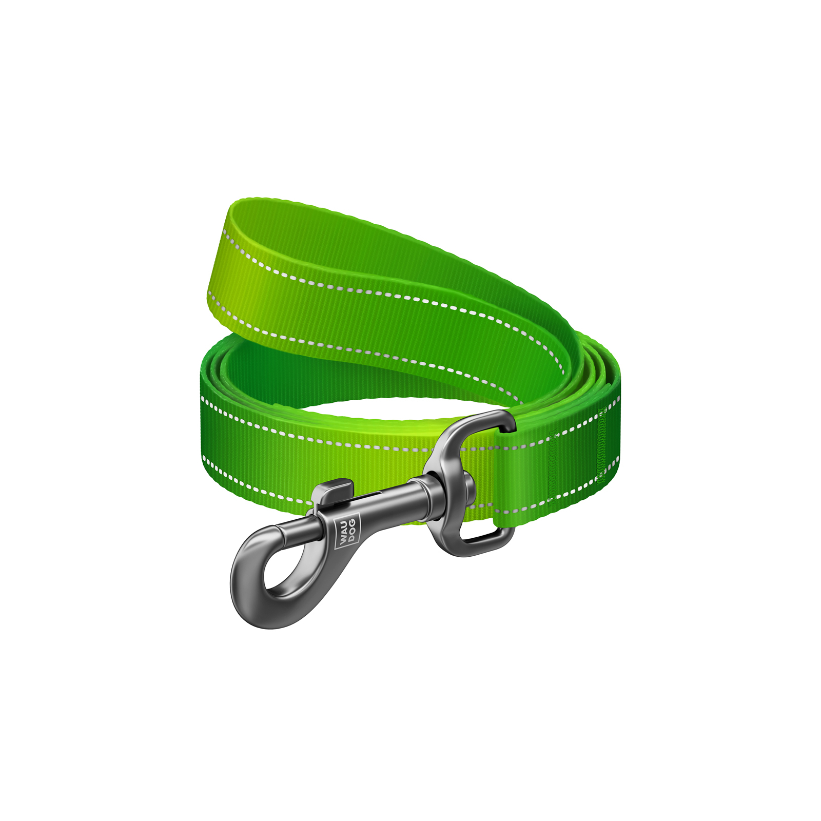 Повідок для собак WAUDOG Nylon Mono, світловідбивний M зелений (521818) зображення 2