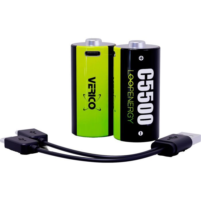 Аккумулятор Verico C/R14 USB Type-C 3700mAh 1.5V Li-ion * 2 (LoopEnergy) (1BTOV-A4N0A2-NN) изображение 2