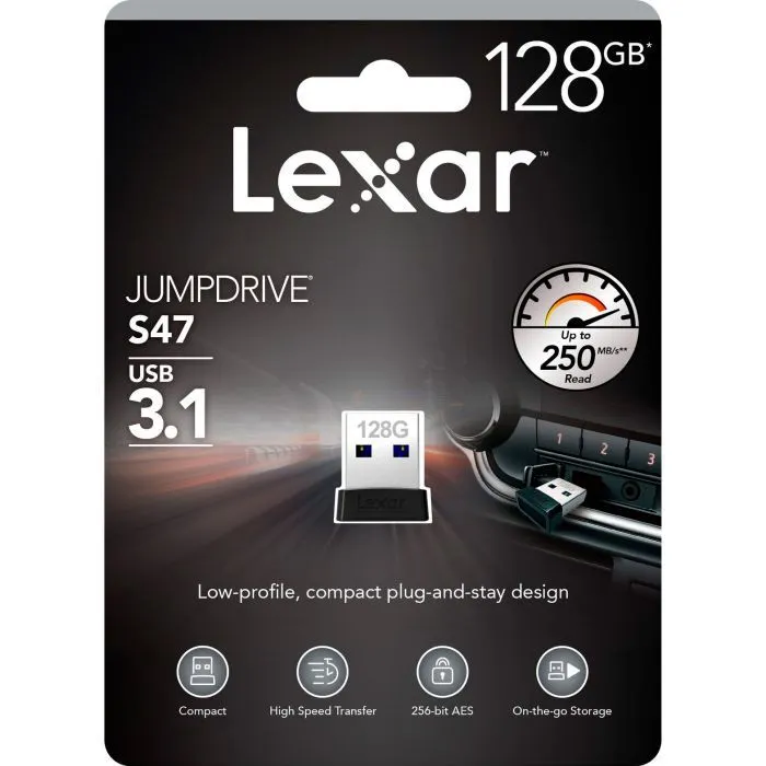USB флеш накопитель Lexar 128GB S47 USB 3.1 (LJDS47-128ABBK) изображение 4