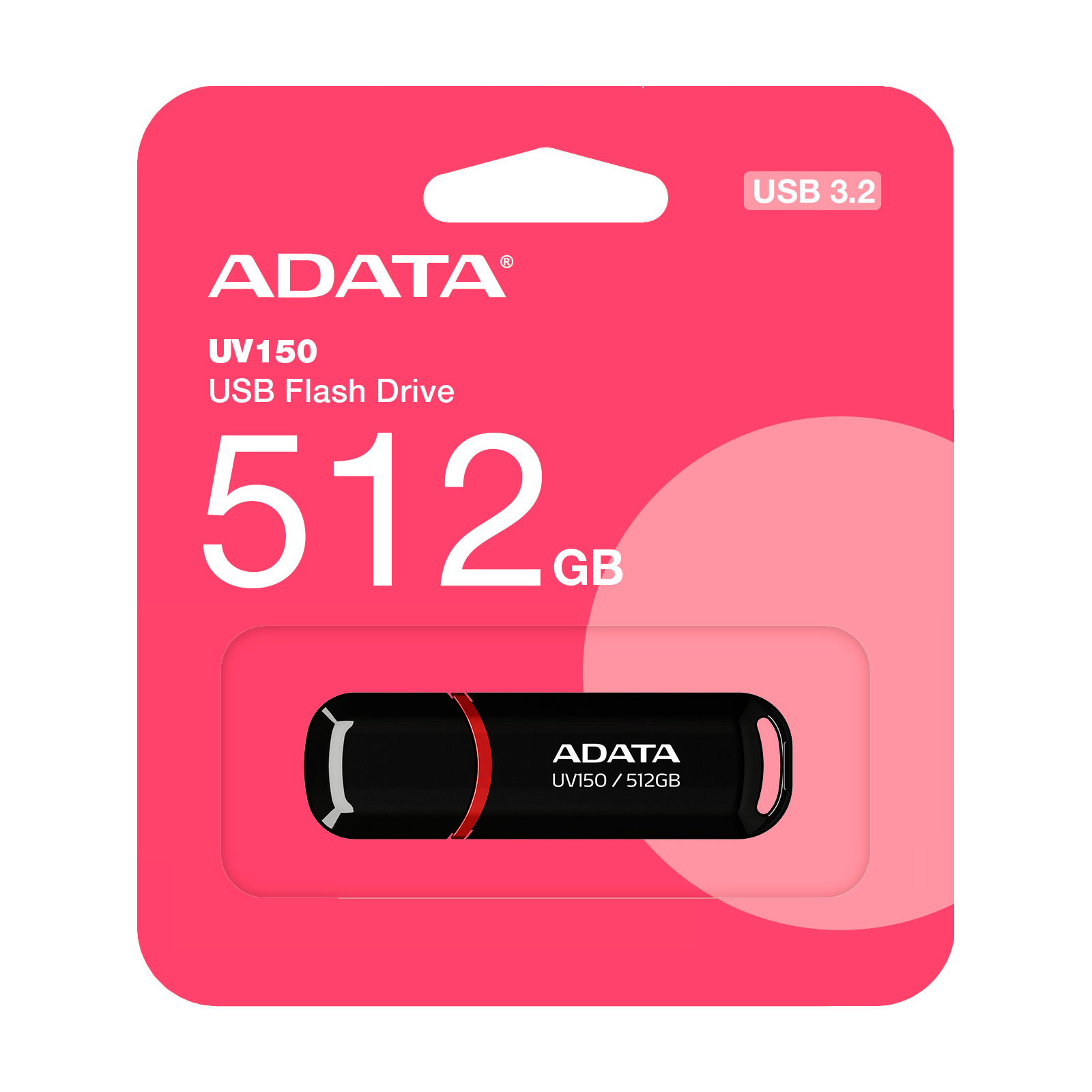 USB флеш накопичувач ADATA 512GB UV150 Black USB 3.2 (AUV150-512G-RBK) зображення 2