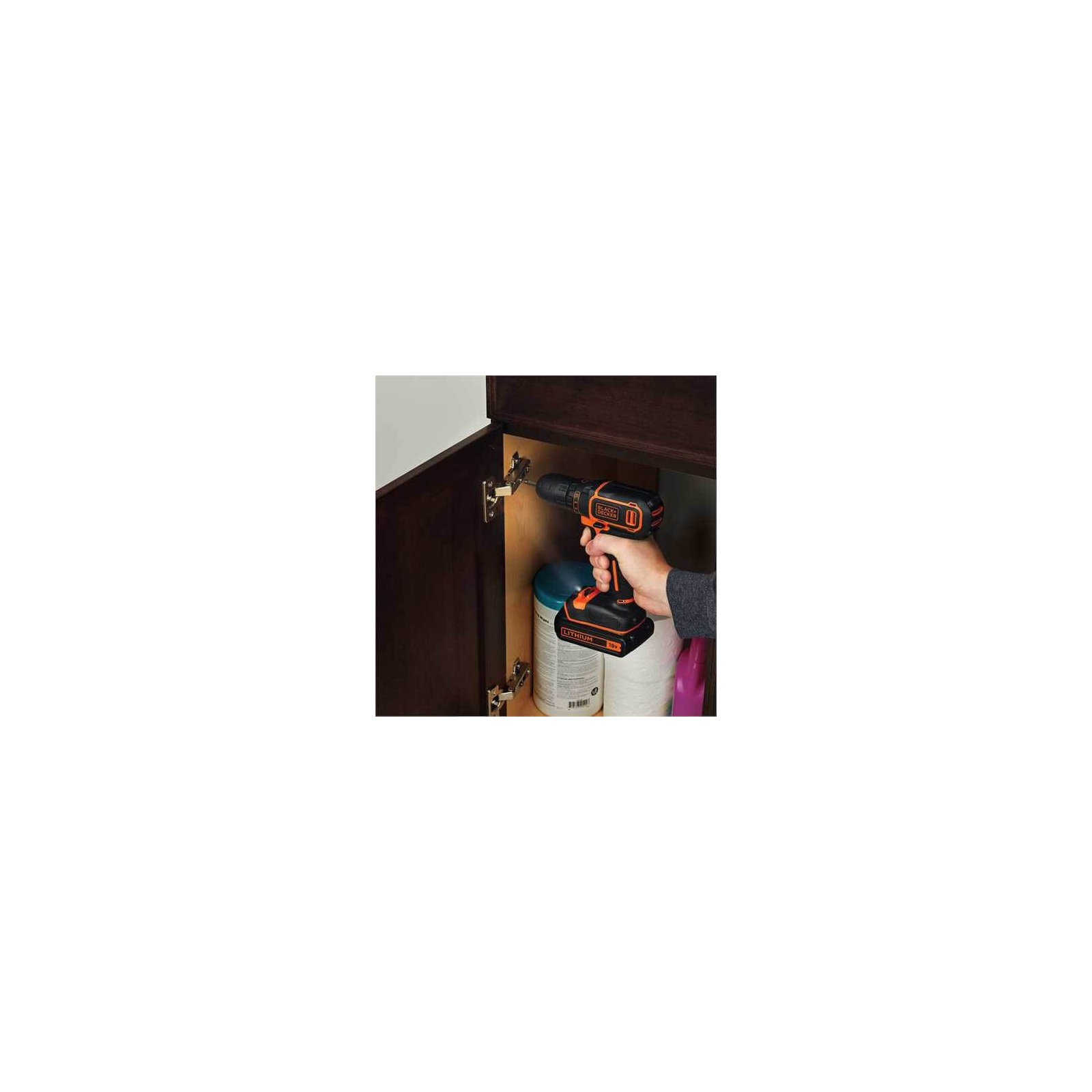 Шуруповерт Black&Decker 18 В, 1.5Ah, 40 Нм, 360-1400 об/хв, кейс (BDCDD186KB) зображення 5