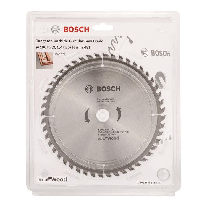 Диск пильний Bosch Eco for Wood 190x2.2x20-48T (2.608.644.378) зображення 2
