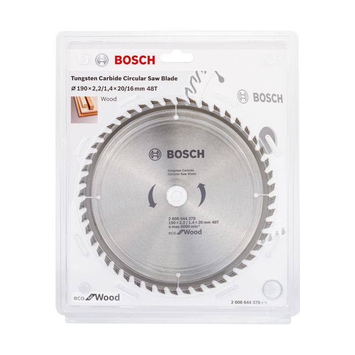 Диск пильный Bosch Eco for Wood 190x2.2x20-48T (2.608.644.378) изображение 2