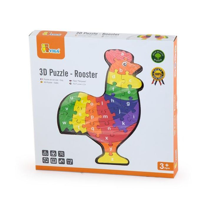 Пазл Viga Toys деревянный Петушок по буквам (55244N) изображение 2