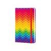 Книга записная Optima А5 Rainbow, твердая обложка текстиль, резинка, блок клетка (O27190-02)