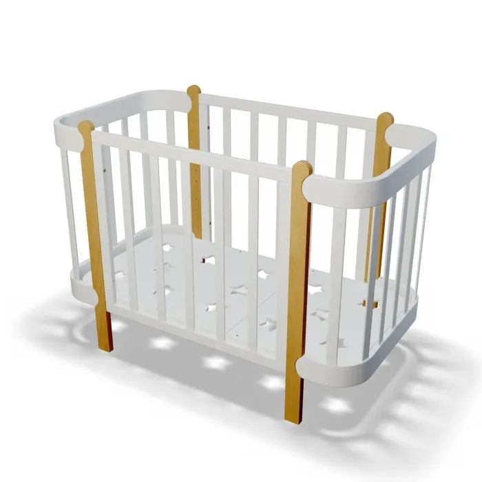 Кроватка Ingvart трансформер Nika 70 с опускной боковинкой (70х94, 70х120) бело-серая (3390037040) изображение 6