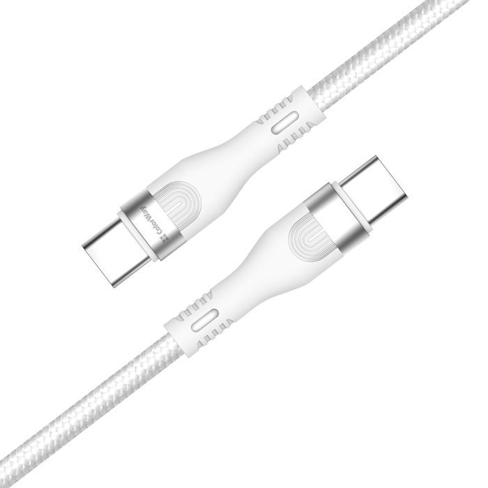 Дата кабель USB-C to USB-C 1.0m (PD Fast Charging 240W) 5А white ColorWay (CW-CBPDCC065-WT) зображення 2