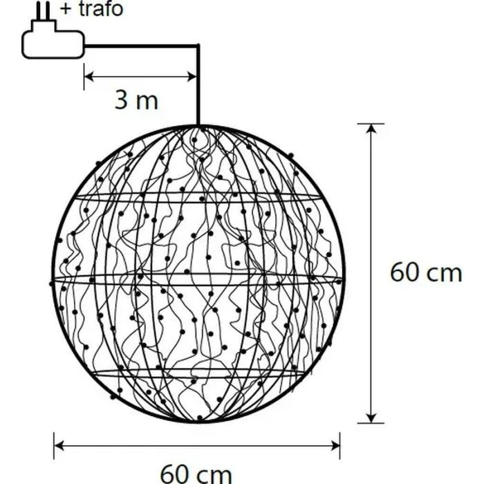Прикраса декоративна Luca Lighting Куля Срібна мерехтлива D60 см 320 led (8718861660982) зображення 2