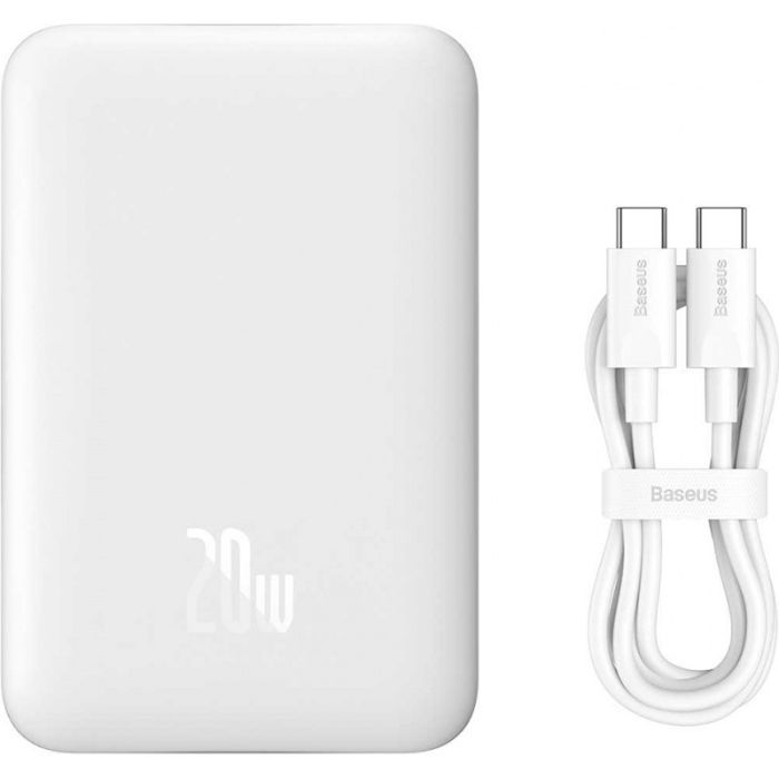 Батарея универсальная Baseus Wireless Magnetic Mini 10000mAh 20W, White (PPCX030002\PPCXM10) (P10022100212-00) изображение 8
