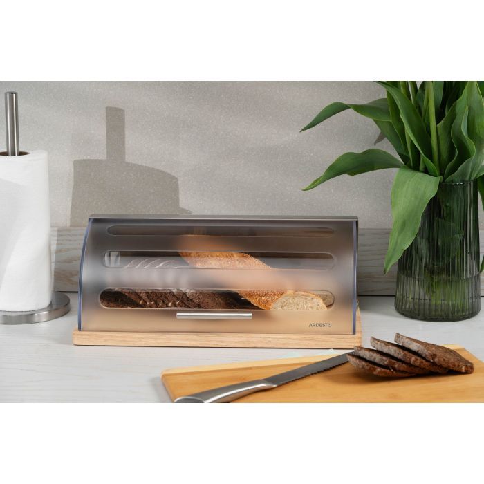 Хлебница Ardesto Gemini 39х27х15см, дерево, пластик, нержавіюча сталь (AR0914GB) изображение 11