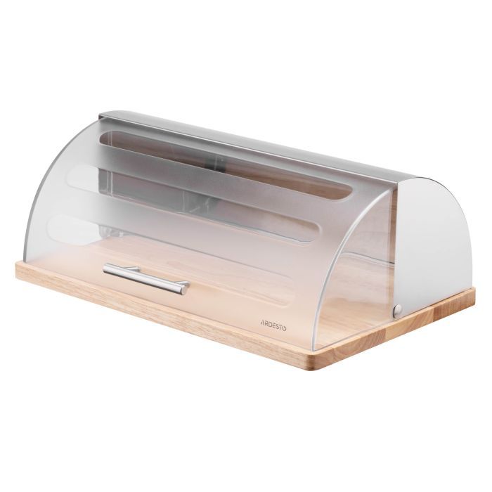 Хлебница Ardesto Gemini 39х27х15см, дерево, пластик, нержавіюча сталь (AR0914GB)