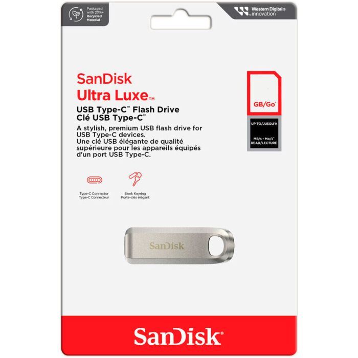 USB флеш накопитель SanDisk 64GB Ultra Luxe Type-C USB 3.2 (SDCZ75-064G-G46) изображение 5