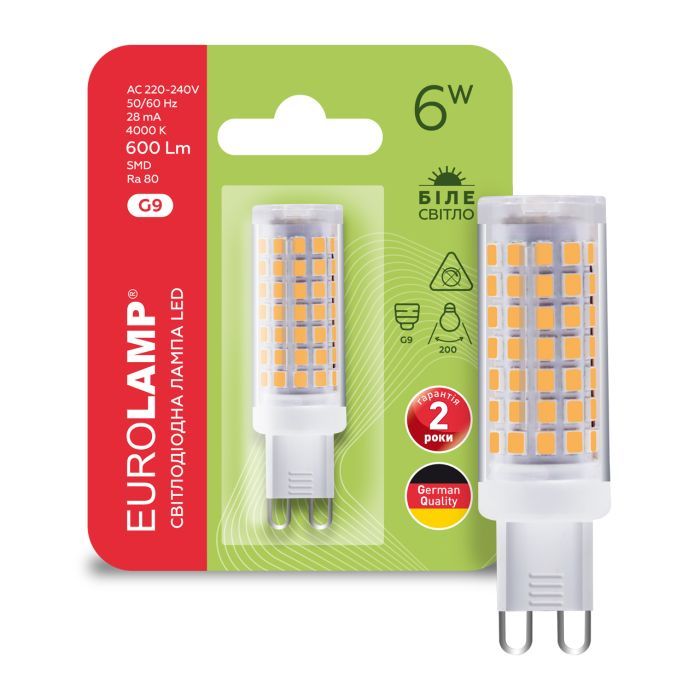 Лампочка Eurolamp LED G9 6W 600Lm 4000K (LED-G9-0640(220)) зображення 2