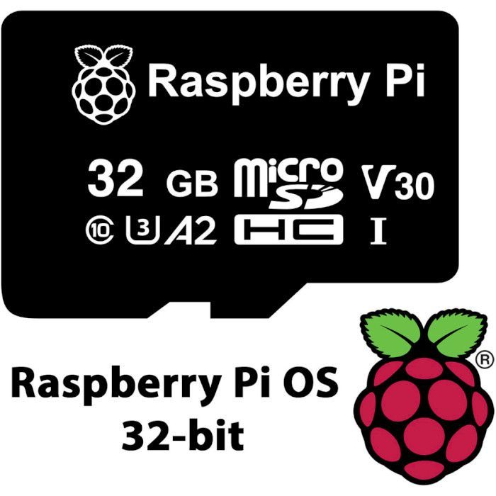 Дополнительное оборудование для Микро ПК Raspberry Pi Карта памяти для Raspberry Pi MicroSD 32 ГБ, Pre-installed Raspberry Pi OS (SC0268)