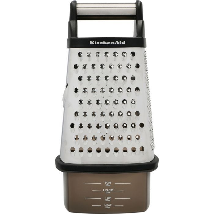 Терка KitchenAid Universal чотирьохстороння з контейнером, чорна (KQG300OSOBE) зображення 4