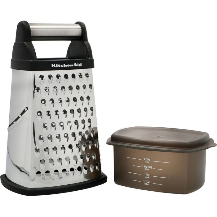 Терка KitchenAid Universal чотирьохстороння з контейнером, чорна (KQG300OSOBE) зображення 5