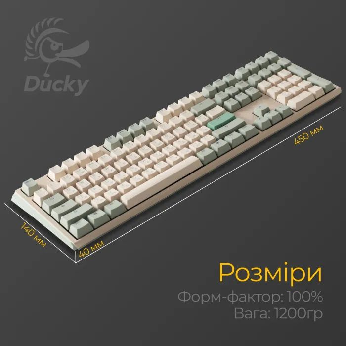 Клавиатура Ducky One 3 Cherry MX Red UA USB Cream (DKON2108-RUAPXМAEGGC1) изображение 11