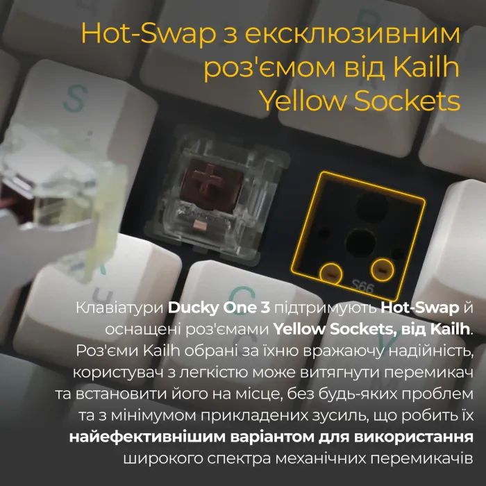 Клавиатура Ducky One 3 Cherry MX Red UA USB Cream (DKON2108-RUAPXМAEGGC1) изображение 12