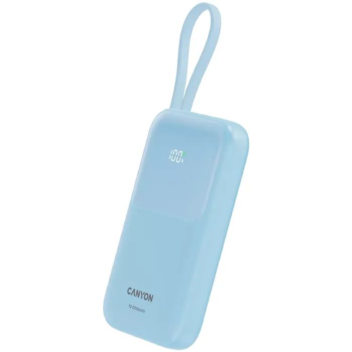 Батарея универсальная Canyon 10000mAh OnPower 101 PD/22.5W built-in cable Purple (CNS-CPB101PU) изображение 2