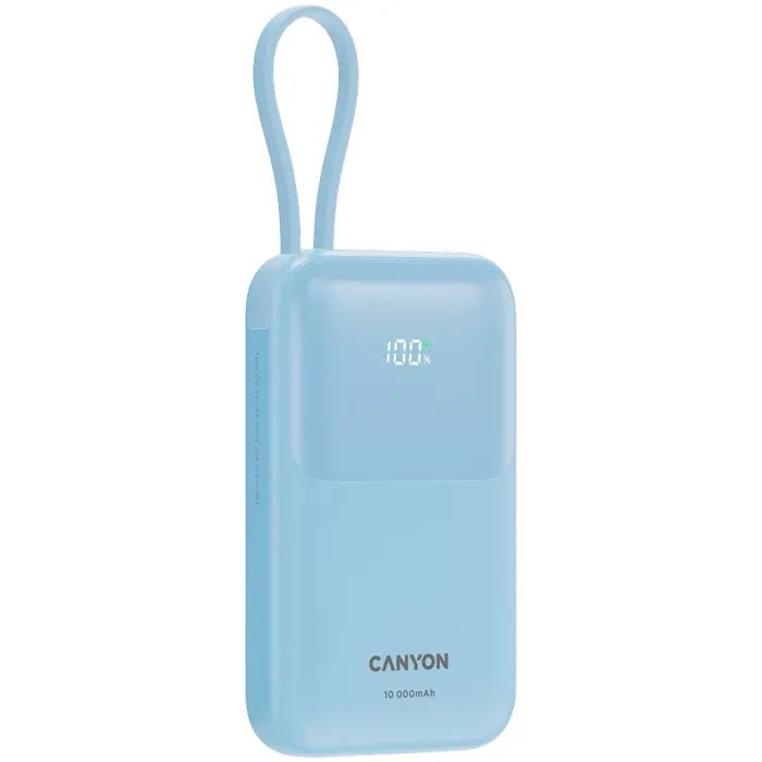 Батарея универсальная Canyon 10000mAh OnPower 101 PD/22.5W built-in cable Purple (CNS-CPB101PU) изображение 3