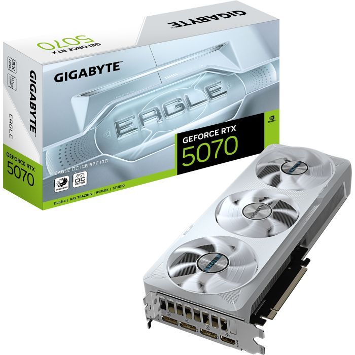 Відеокарта GIGABYTE GeForce RTX5070 12Gb EAGLE OC ICE SFF (GV-N5070EAGLEOC ICE-12GD) зображення 10