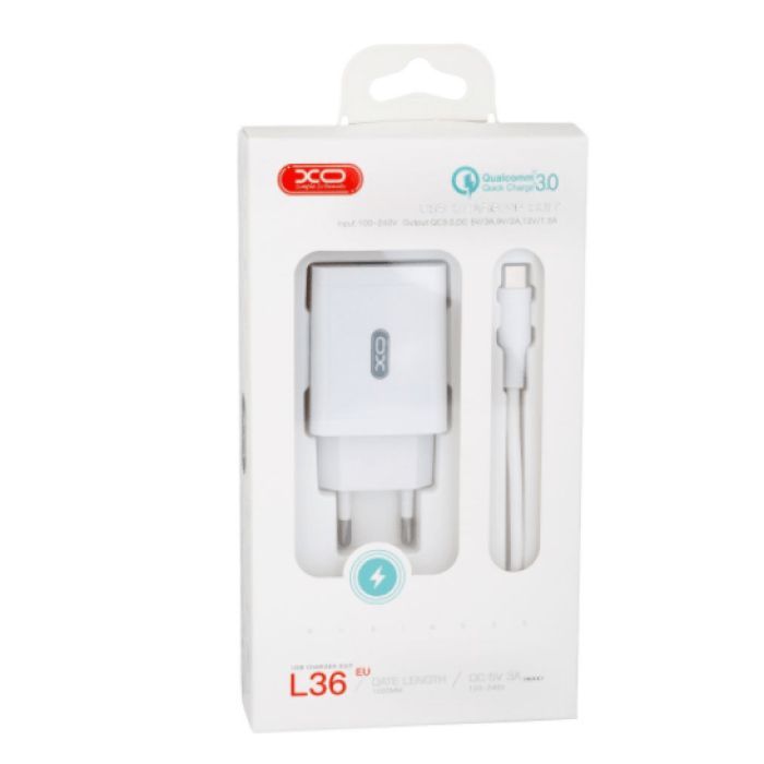 Зарядное устройство XO QC 3.0 L36 18W/1USB + Type-C White (XO-L36-TC) изображение 3