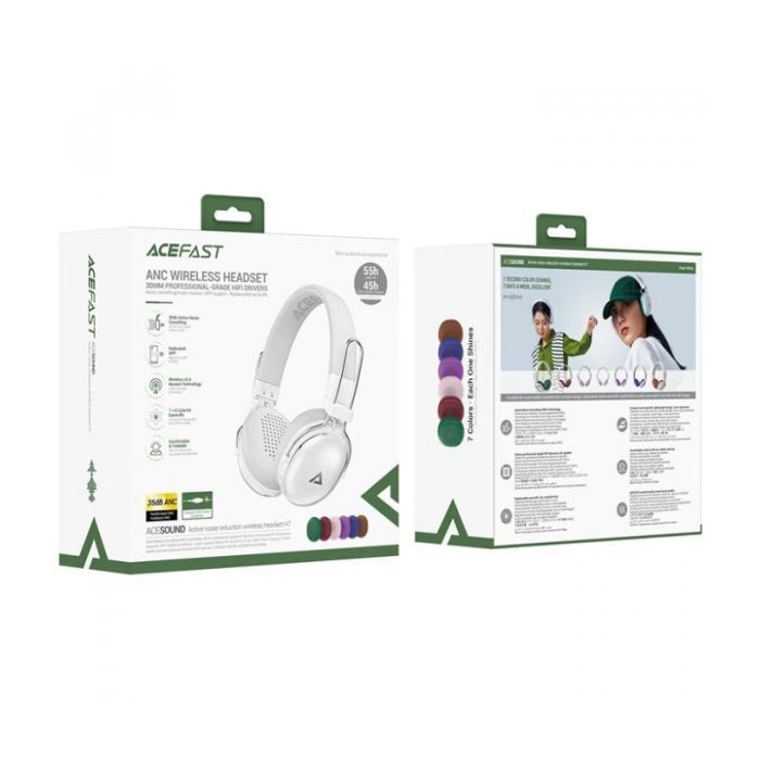 Наушники Acefast H7 ANC Bluetooth Pearl White (6974316283560) изображение 4