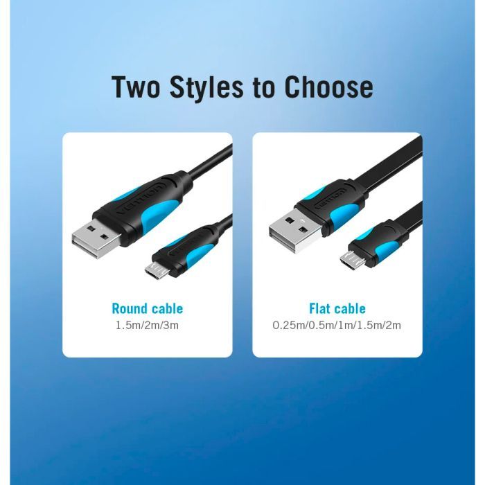 Дата кабель USB 2.0 AM to Micro 5P 0.5m Black Vention (VAS-A08-B050) изображение 10